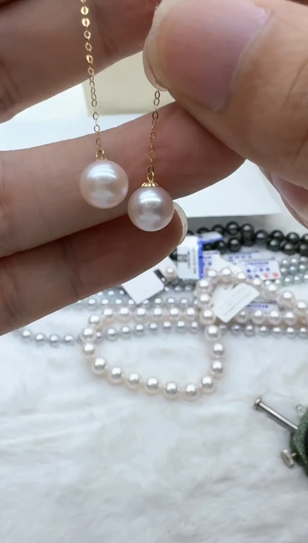 【闪购商品】淡水珍珠耳饰18K金镶嵌清货