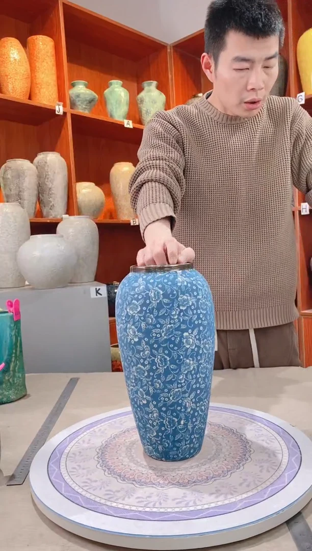 【闪购商品】瓶  陶瓷花瓶 无花 青花芙蓉 大号