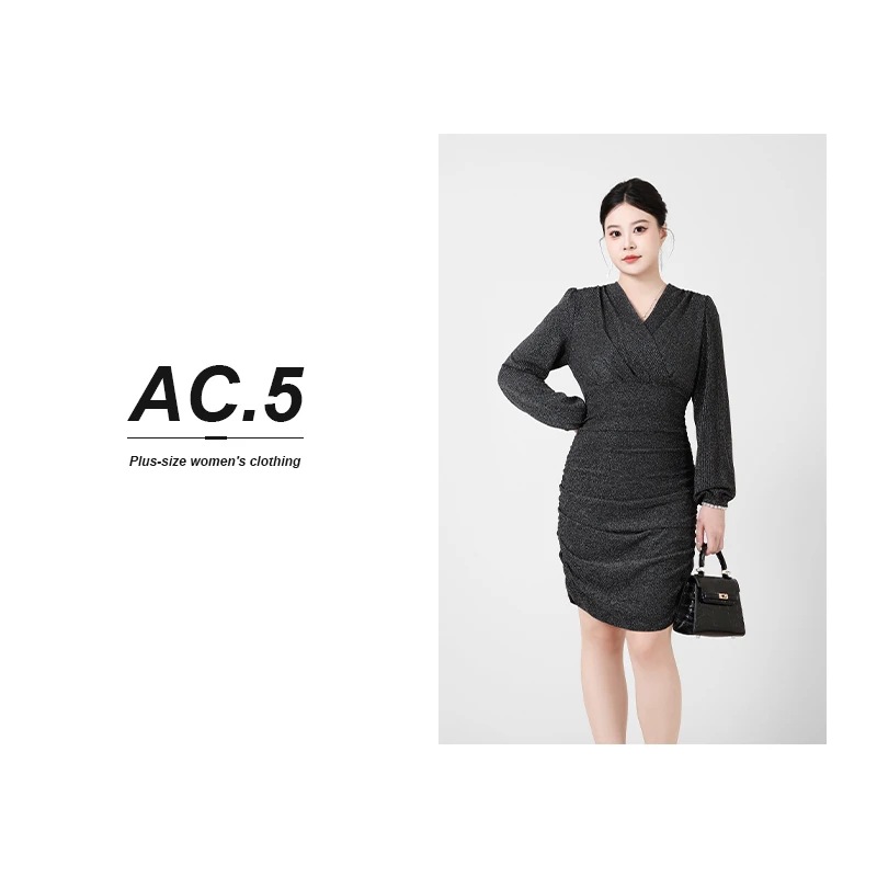 【Zhong Pei Shan】“美杜莎”御姐遮肉显瘦气质收腰连衣裙WT424