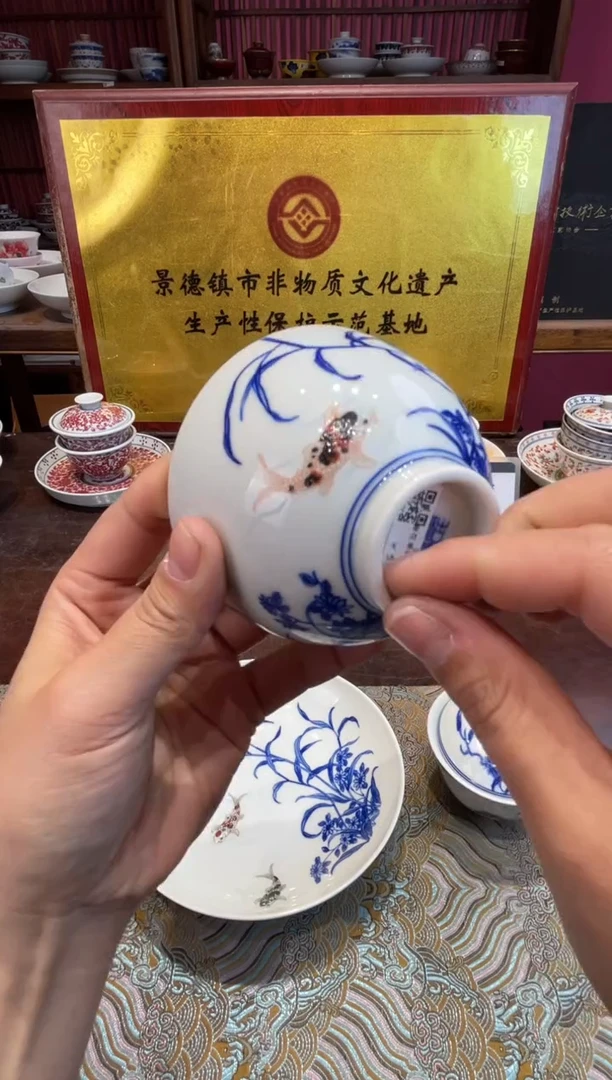 杯子瓷景德镇源头工厂生产，手工手绘