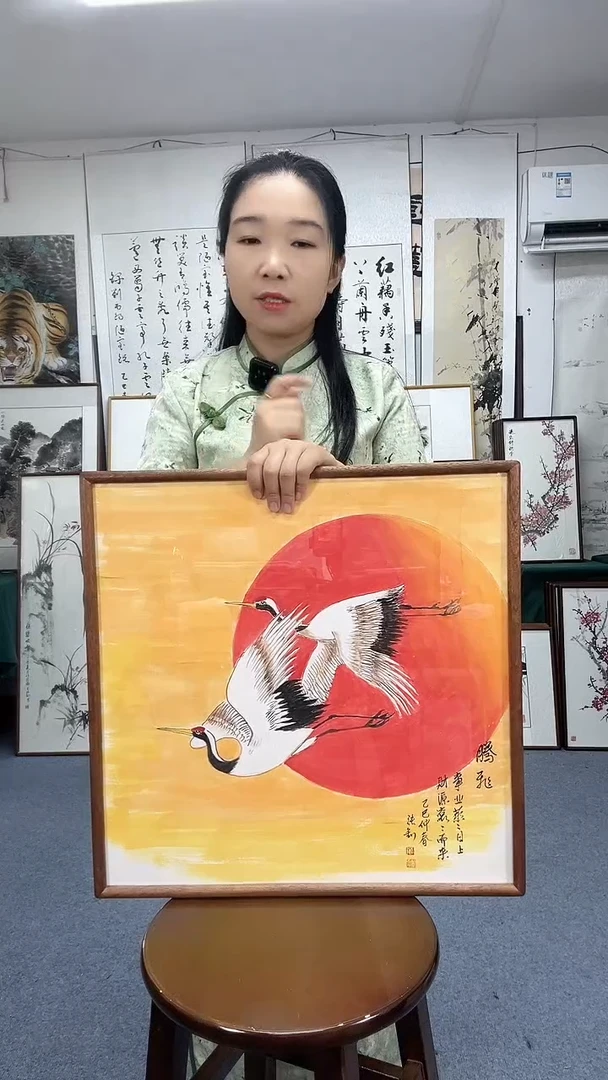 国画52*52实木画框顺丰包邮手绘