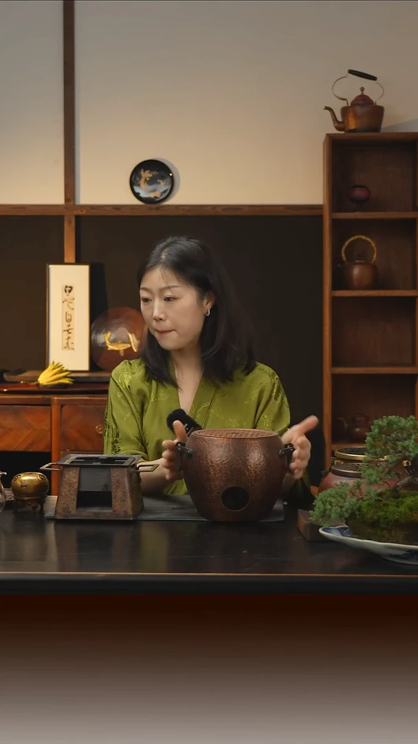 春喜铜 纯紫铜 圆风孔火炉孤品