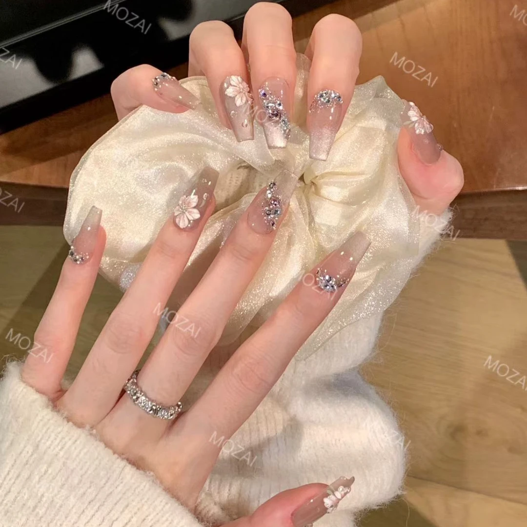 茉哉一珞【遥路生花】纯手工定制美甲拆卸穿戴甲A2377/A2378/A2379