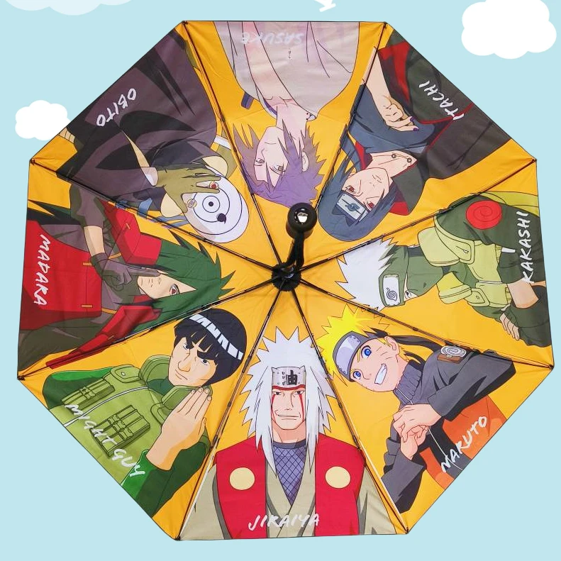 火影忍者雨伞遮阳伞动漫周边二次元黑胶自动晴雨伞晓组织折叠防