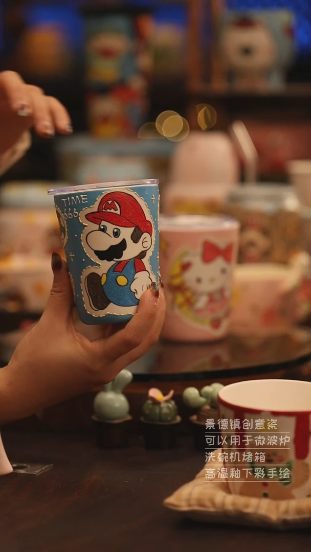 陶瓷景德镇可爱陶瓷釉下彩绘设计师款