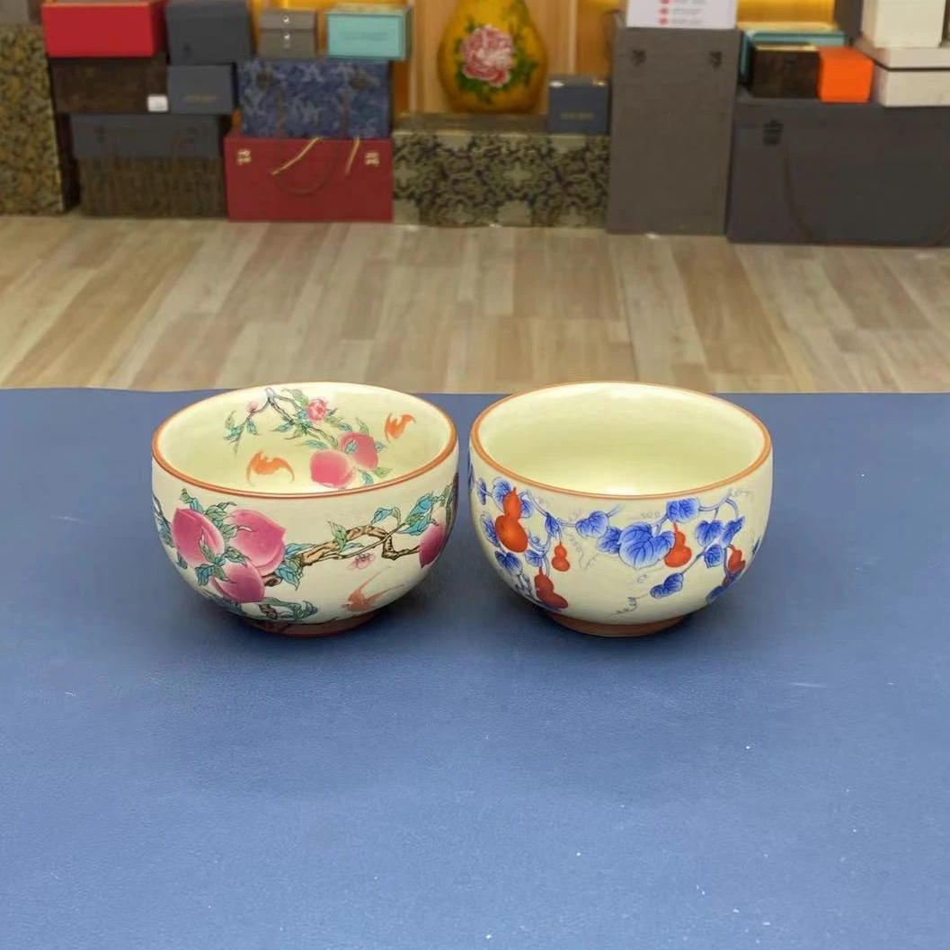 【闪购商品】汝窑葫芦禅定杯+汝窑九桃五幅禅定杯@@ZH2302