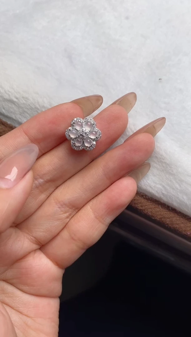 银S925镶嵌戒指翡翠小***?天然A货翡翠