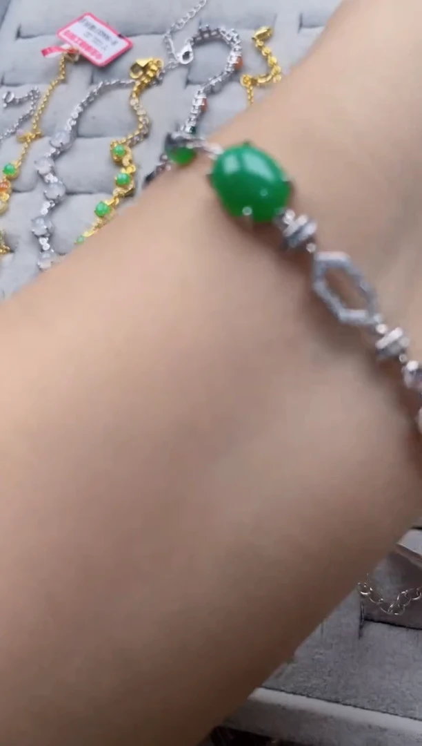 翡翠戒指银S925镶嵌3333---10