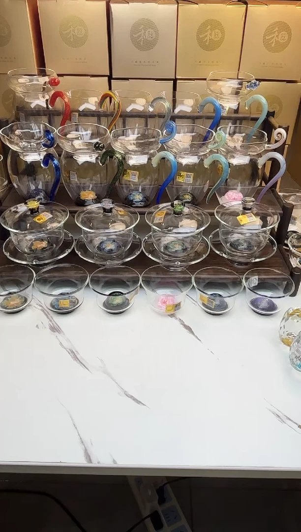 手工艺品玻璃禾器 奉珠茶漏浅紫 普通盒