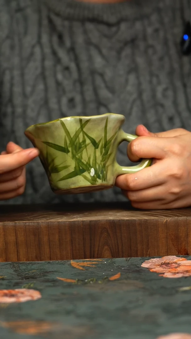 杯釉下彩手工手绘同款陶器