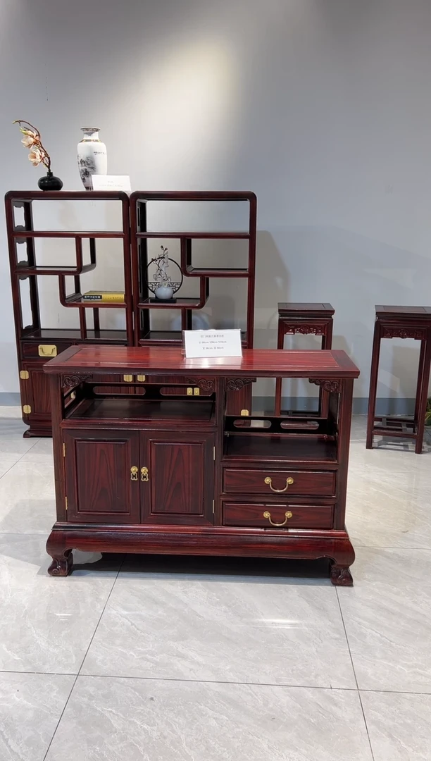 黑酸枝木类书柜风****?108虎腿茶水柜一只