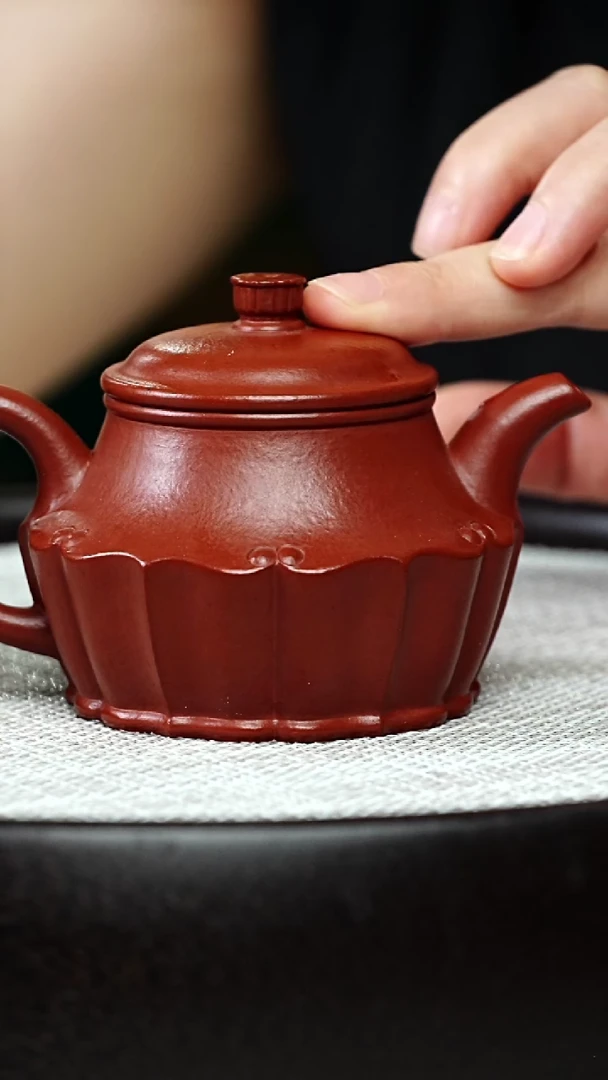 茶壶紫砂朱泥筋纹0074