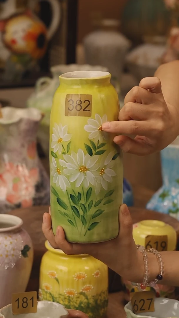 陶瓷382景德镇设计师手作花器摆件侘寂风