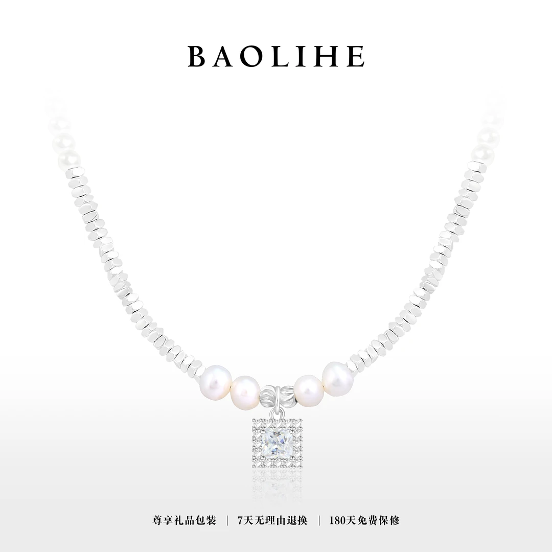 铜合金仿珍珠项链 镀K金 方块泡泡 ins百搭项链 X6918