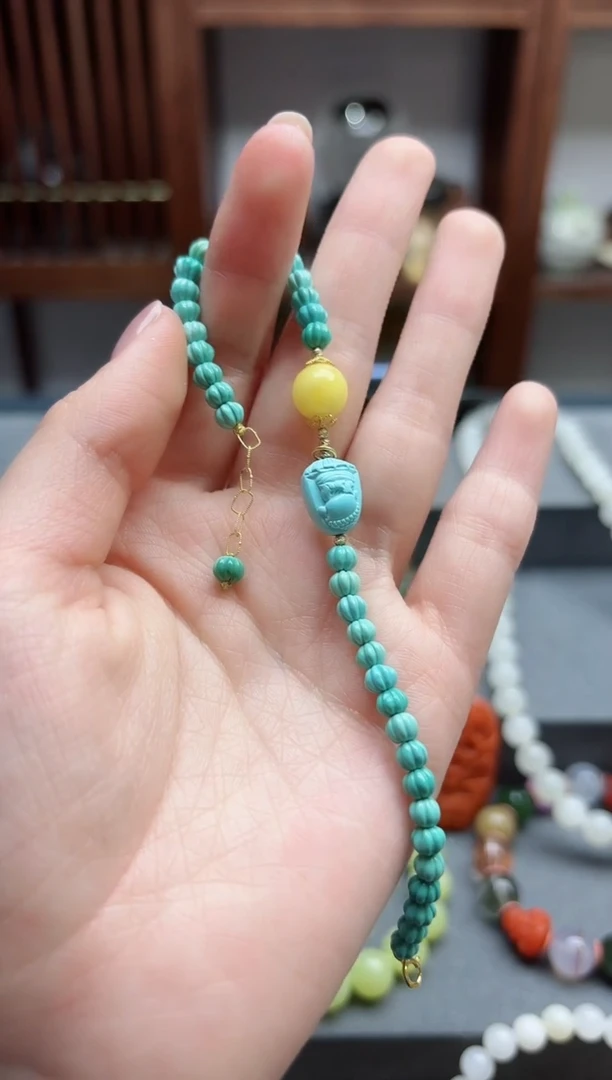 【闪购商品】绿松石手链18K金镶嵌18k金松石手链WY