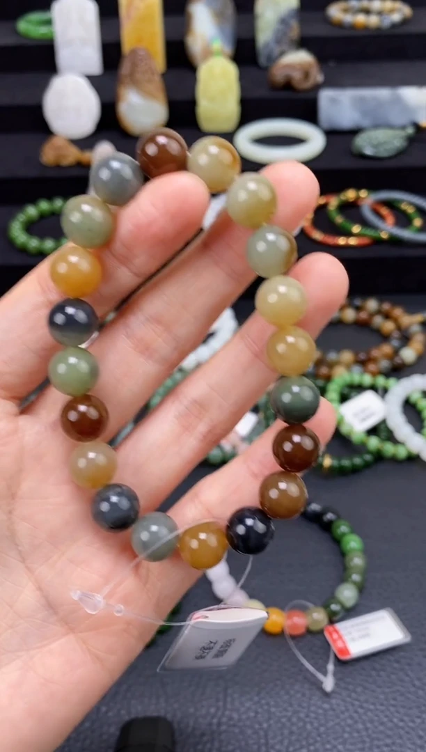 未镶嵌和田玉挂件10mm楼兰圆珠手串福利