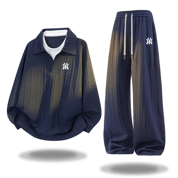 DeweLvum情侣款宽松休闲运动套装男女简约时尚两件套卫衣卫裤男装