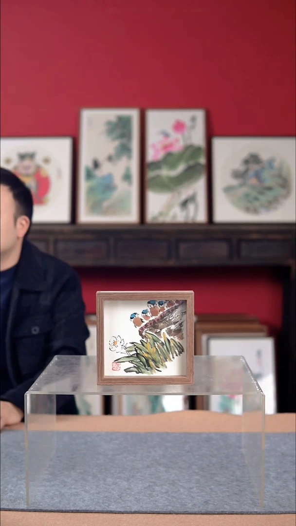 国画纯手绘纯手写-6寸摆台