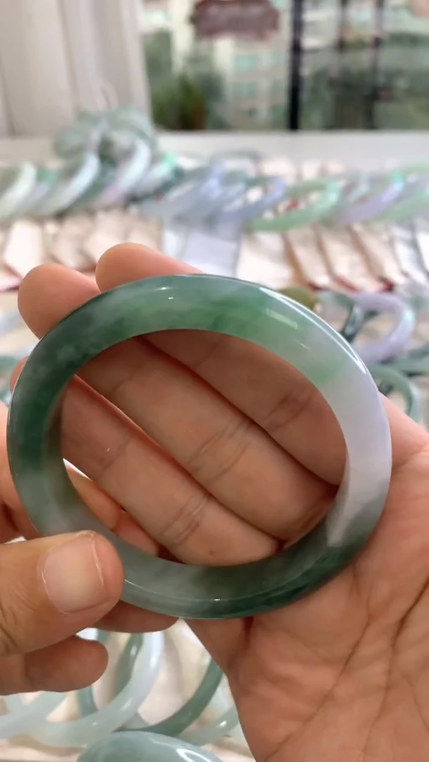 未镶嵌手镯翡翠冰胶蓝57.
