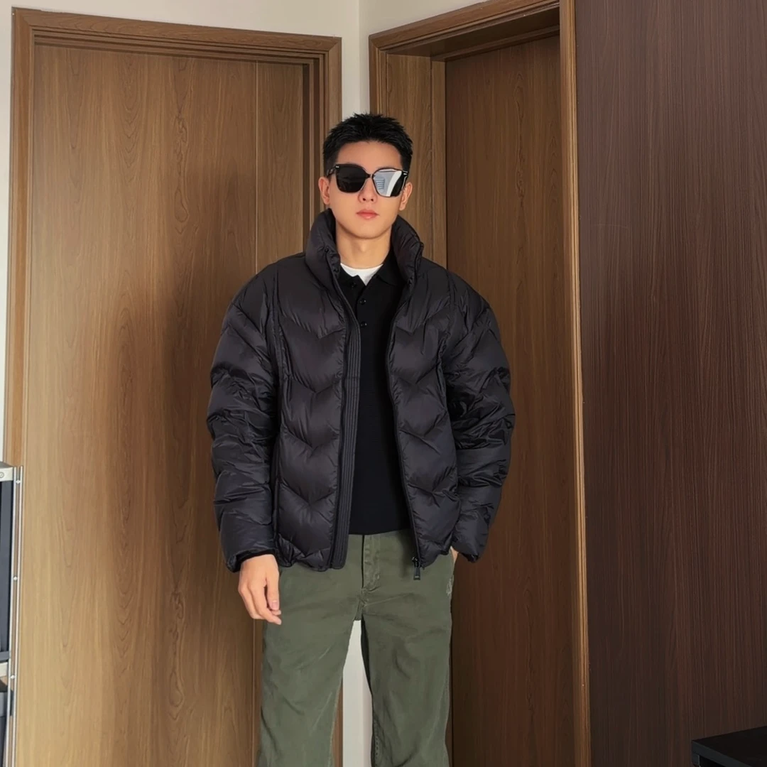 美式休闲立领排骨龟背立领90白鸭绒简约百搭抗寒保暖羽绒外套