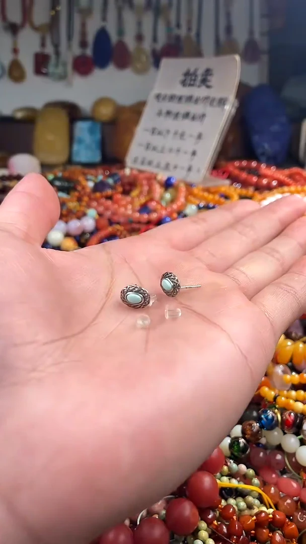 【闪购商品】翡翠耳饰银S925镶嵌(一物一件)136943