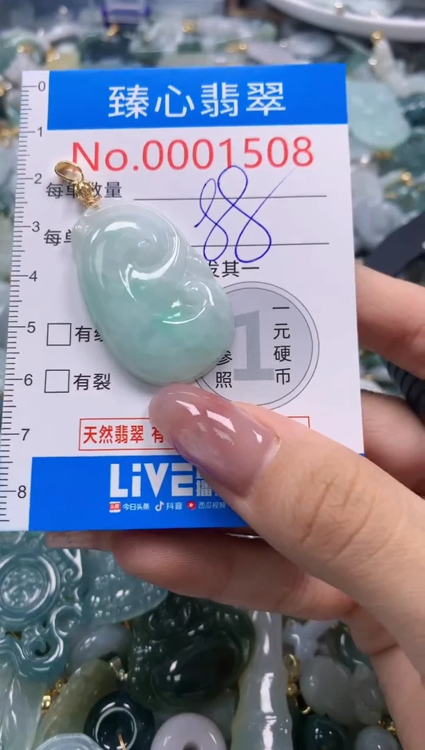 翡翠未镶嵌颈饰含绳0001508
