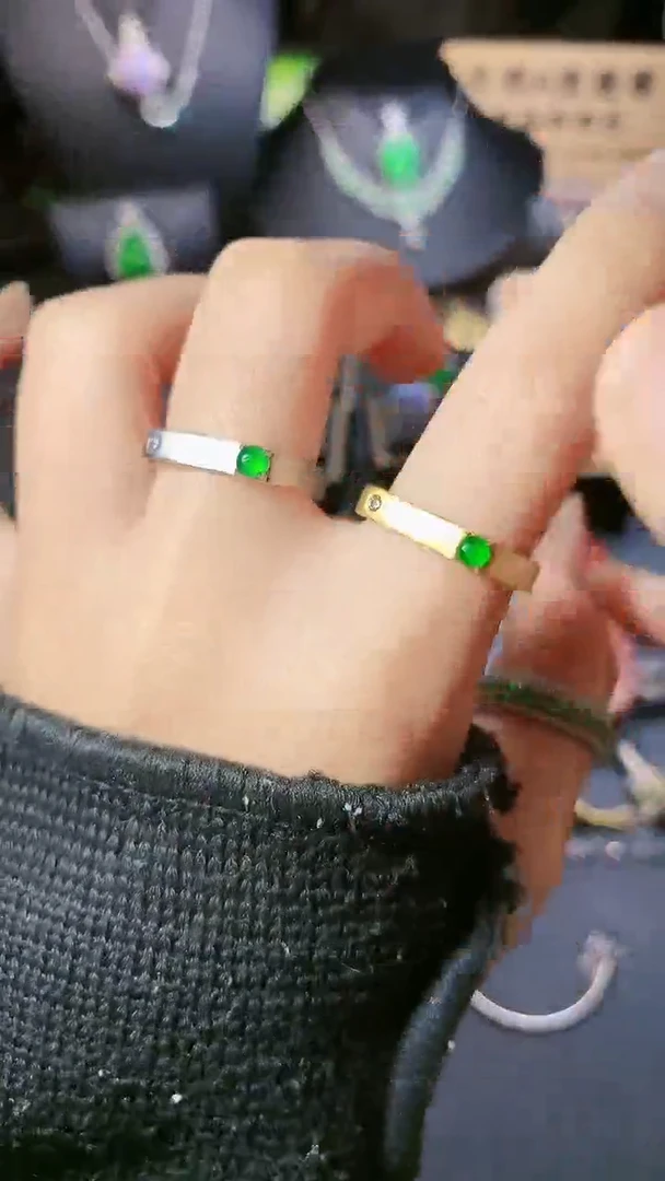 【闪购商品】翡翠戒指银S925镶嵌戒指