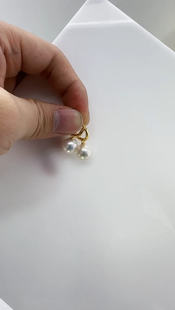 【闪购商品】淡水珍珠的银S925镶嵌b680 珍珠耳饰 10