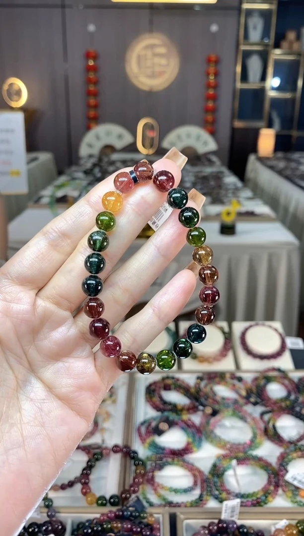 未镶嵌收藏级老矿色标净体单圈手串8mm+碧玺dan一物一证