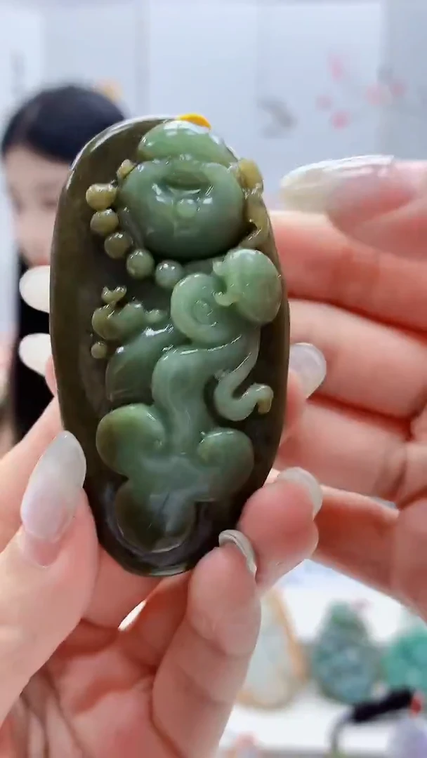 定制翡翠未镶嵌4812lr-毛货挂件142