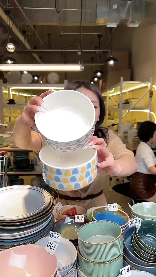 瓷235 外贸尾货高温釉下彩陶瓷餐具默认微瑕
