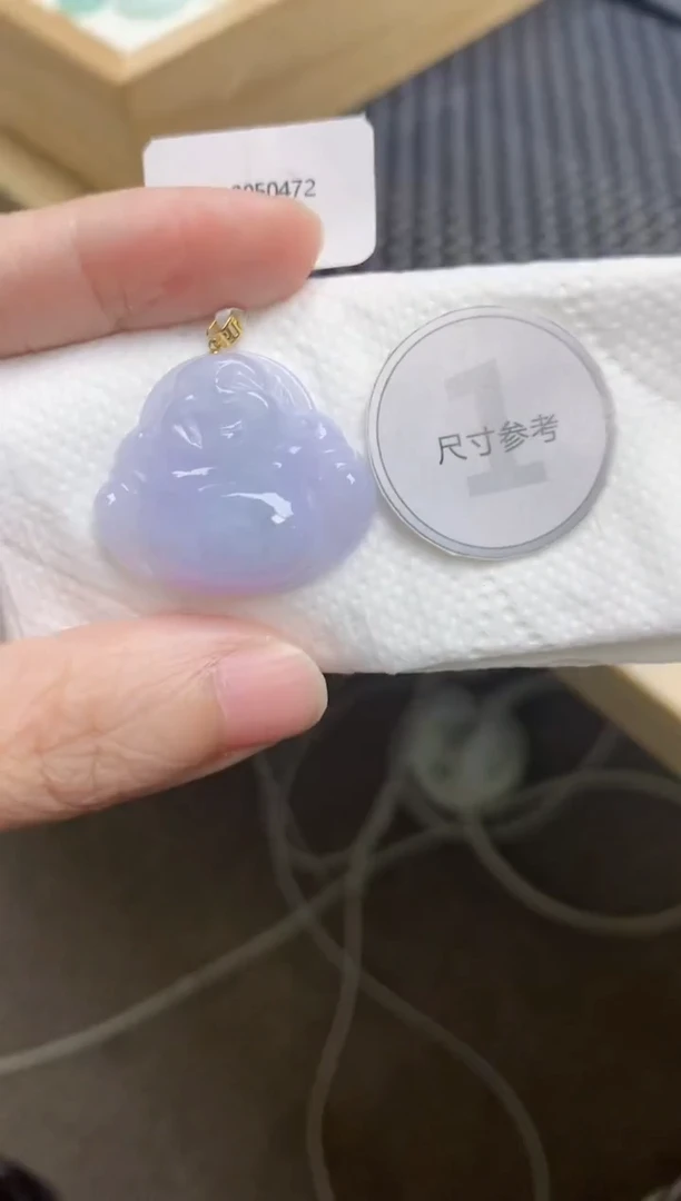 颈饰18K金镶嵌翡翠天然缅甸A货翡翠
