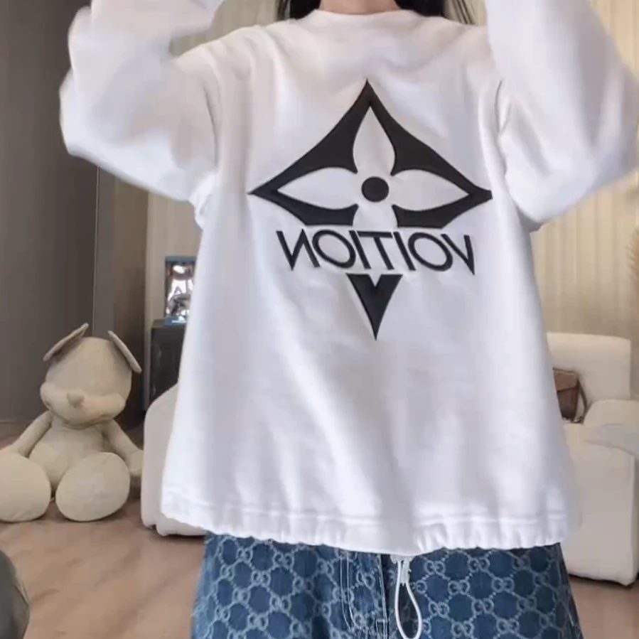 2025新款秋经典图案立体印花刺绣工艺休闲抽绳卫衣C5980