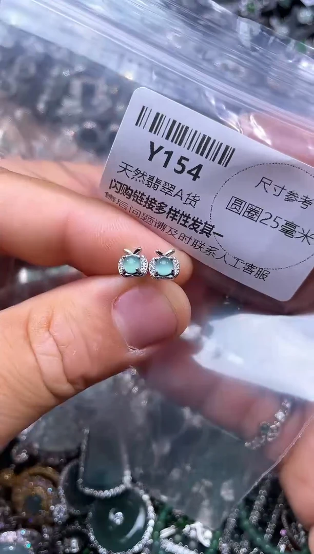 【闪购商品】翡翠颈饰未镶嵌Y154耳钉