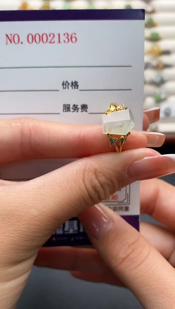 银S925镶嵌戒指翡翠111111+9