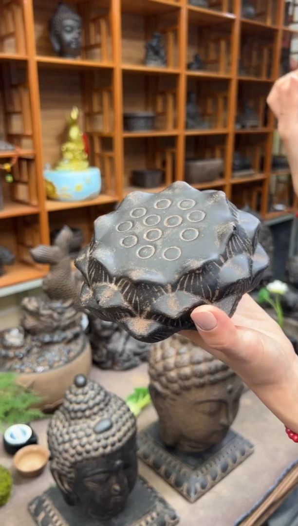 陶土【火山泥】莲蓬实心底座