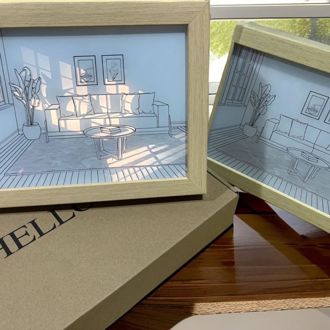 画框灯ins灯光画发光装饰画温馨客厅简约阳光画