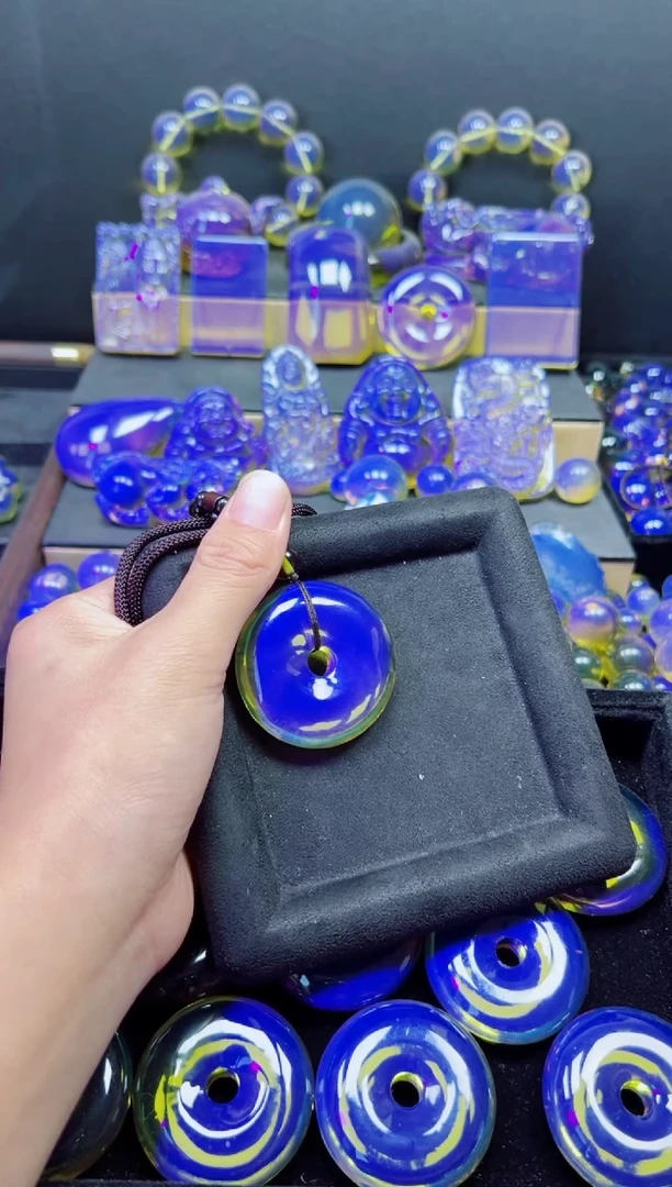 多米尼加净水蓝小平安扣