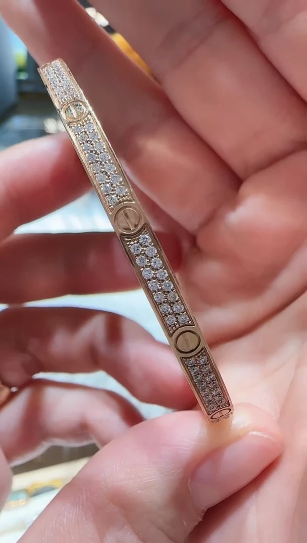 【闪购商品】钻石手镯18K金镶嵌手镯