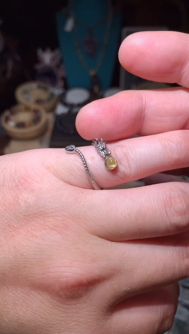 水晶珠宝半成品未镶嵌钛板晶龙戒