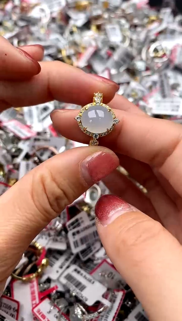 【闪购商品】翡翠戒指银S925镶嵌66666  2