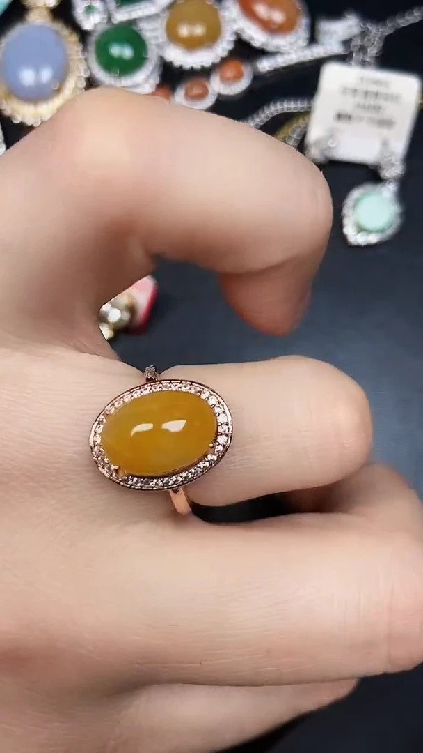 银S925镶嵌戒指翡翠1220