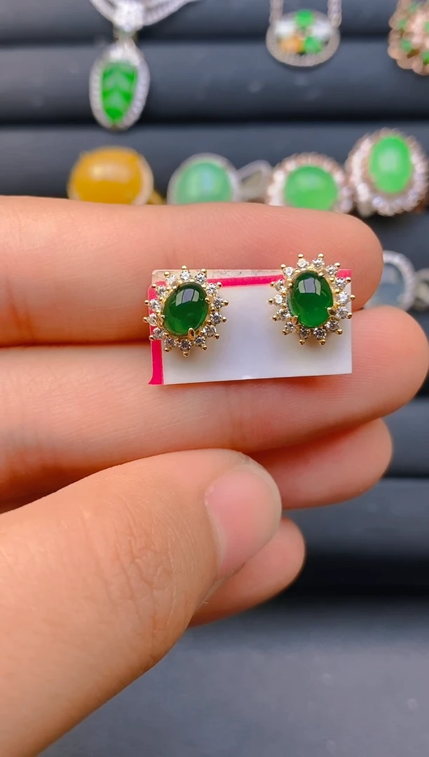 【闪购商品】翡翠戒指银S925镶嵌天然A货翡翠1