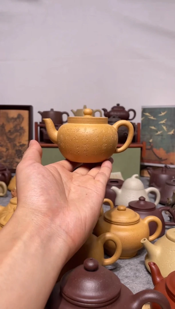 茶杯紫砂宝山黄金段平盖莲子180cc