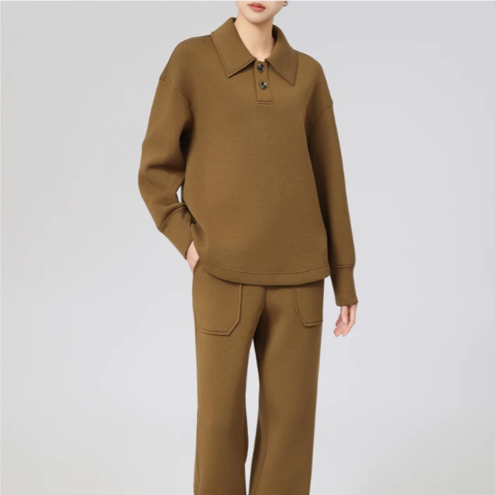 AMASS/阿玛施早春新款宽松套头翻领百搭休闲长袖530015