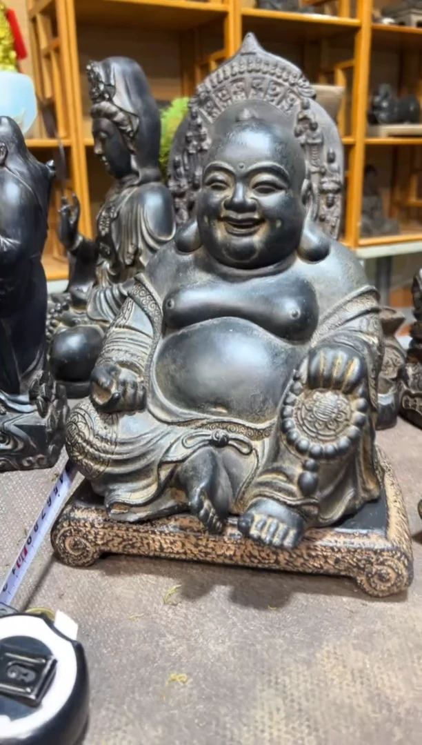 陶土大肚佛+小江枫底座