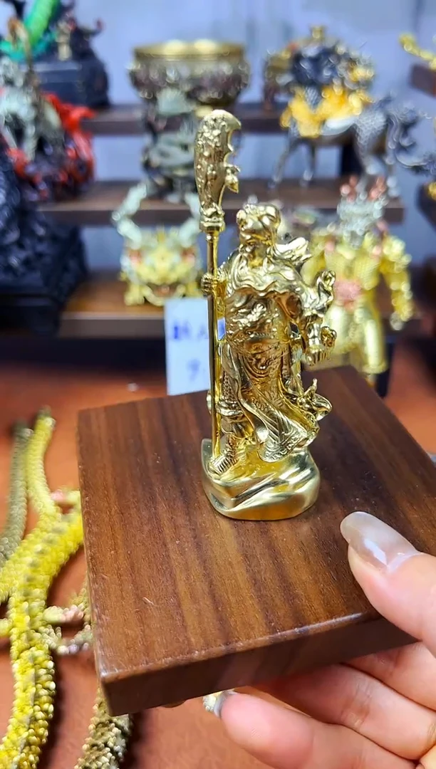 关公实心黄铜摆件