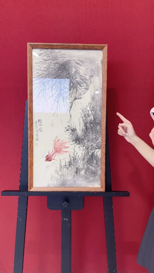 国画秦荣辉老师画作-带框