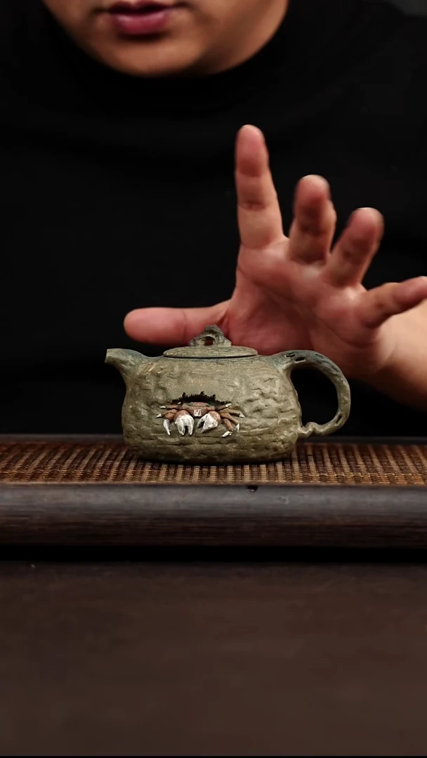 紫砂茶案宜兴悦茗壶紫砂  蟹壳青