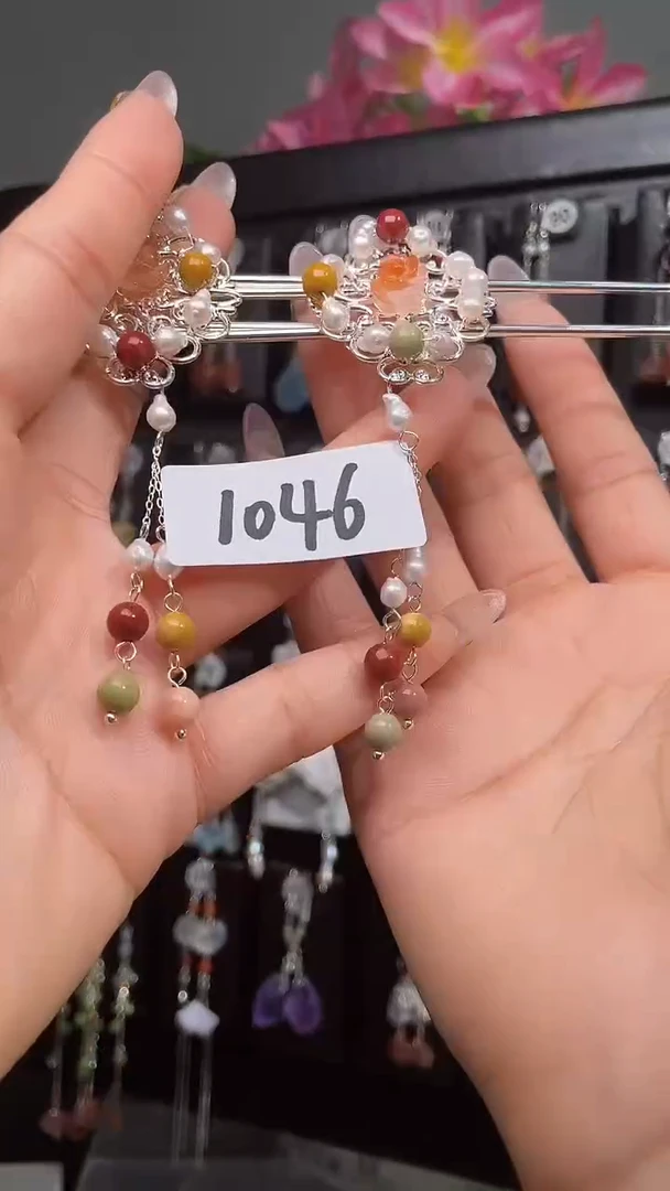 紫晶耳饰银S925镶嵌喜欢拍